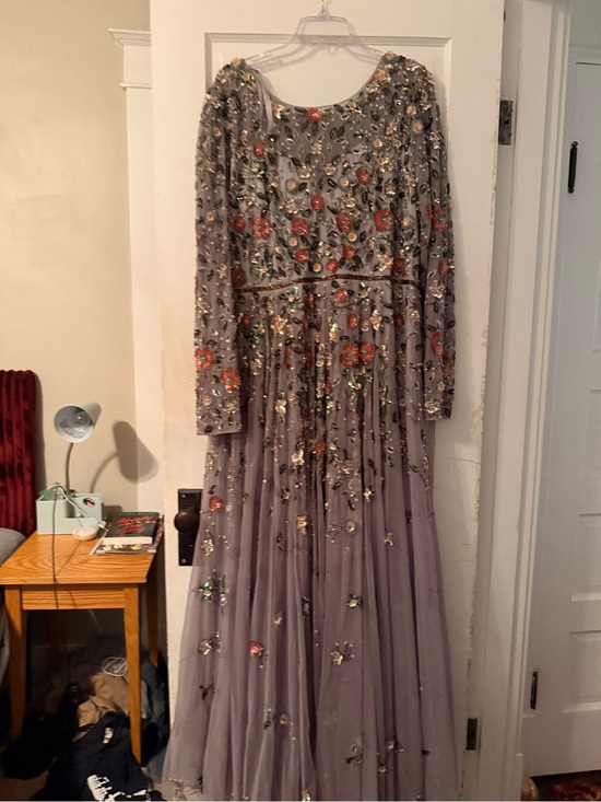 Mac Duggal Dresses & Skirts - Mac Duggal Mauve Lavender Beaded Long Sleeve Evening Gown